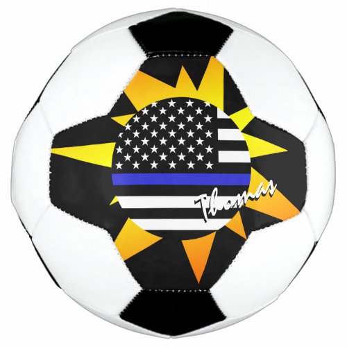 Thin Blue Line  USA Football Police flag  BANG Soccer Ball