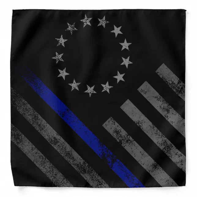 THIN BLUE LINE Vintage Betsy Ross Flag Bandana | Zazzle