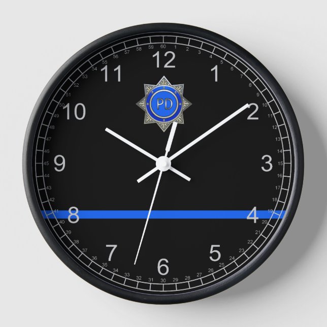 Thin Blue Line Wall Clock (Front)