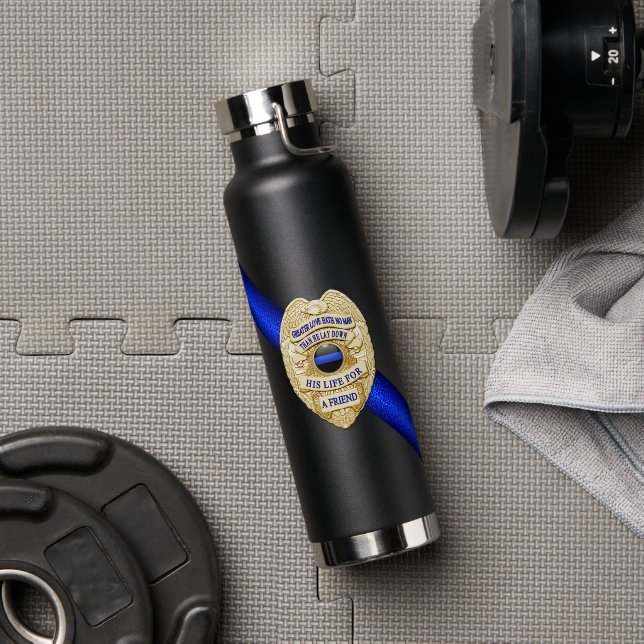Thin Blue Line Water Bottle (Gym)
