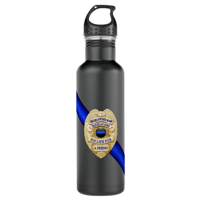 Thin Blue Line Water Bottle (Front)