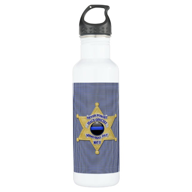 Thin Blue Line Water Bottle (Front)