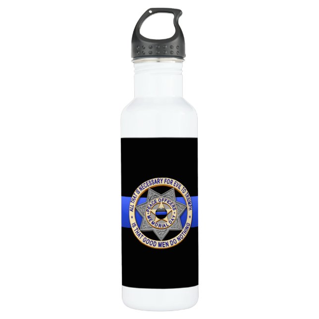 Thin Blue Line Water Bottle (Front)