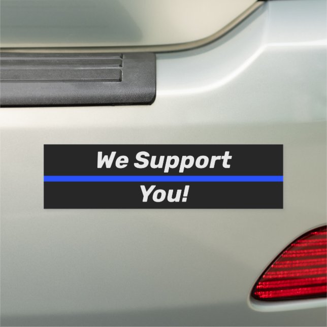 Thin Blue Line We Support You Police LEO Car Magnet (In Situ)
