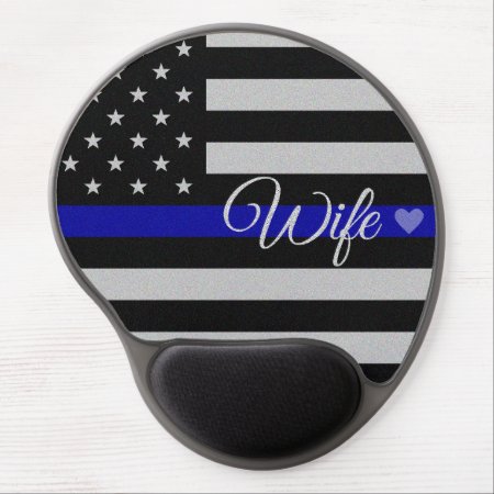 Thin Blue Line Wife Flag Gel Mouse Pad