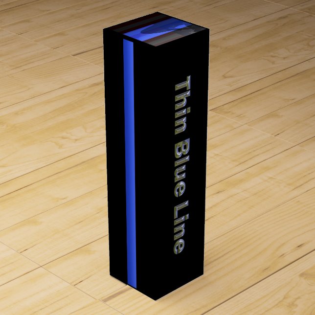 Thin Blue Line Wine Gift Box (Back)