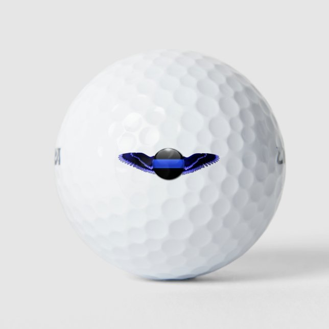 Thin Blue Line Wings Custom Golf Balls (Front)