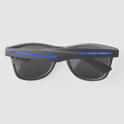Thin Blue Line with Officers Name Support Police Sunglasses