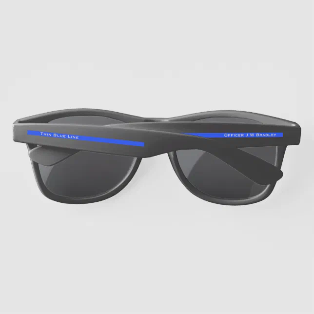 Thin Blue Line with Officer's Name Support Police Sunglasses Zazzle