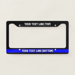 Thin Blue Line Your Text on a License Plate Frame