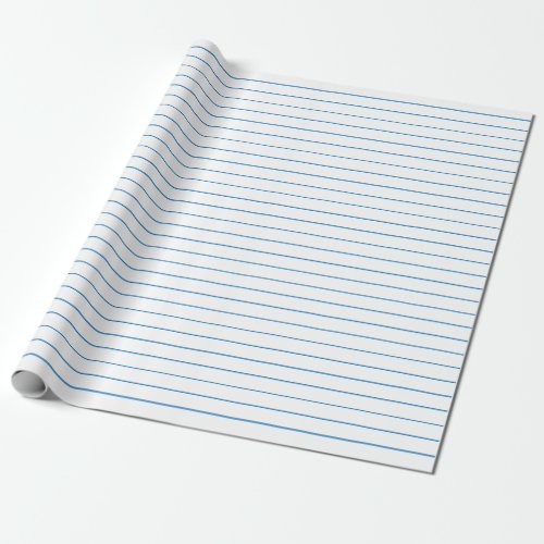 Thin Blue Stripes on White Party or Christmas Wrapping Paper
