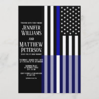 Thin Blue/White Line Flag Wedding
