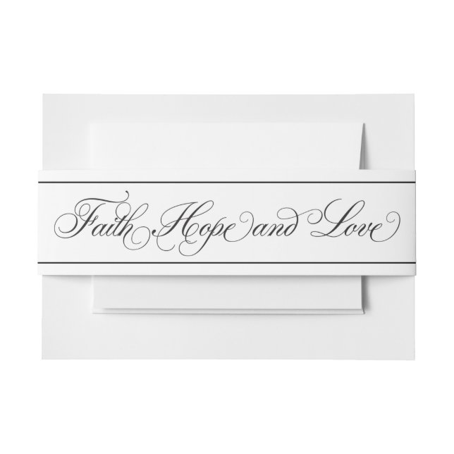 Thin Border Script Faith Hope & Love Belly Band (Front Example)