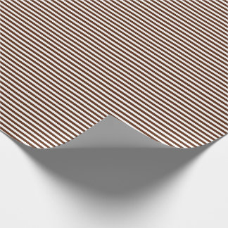 Thin Brown and White Stripes Wrapping Paper