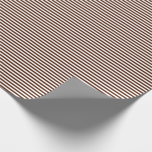 Thin Brown and White Stripes Wrapping Paper