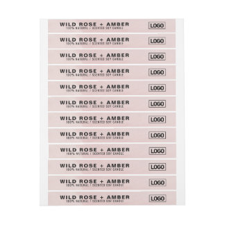 Thin Candle Logo Label Tamper-Proof Seal Pink
