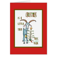 Thin Christmas Funny Goat Card 