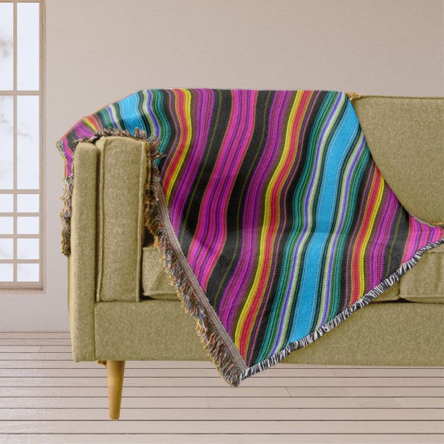 Thin Colorful Diagonal Stripes - 2 Throw Blanket (thin_colorful_diagonal_stripes_2_throw_blanket)