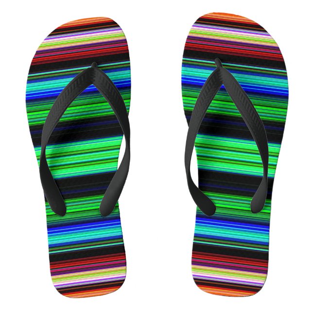 Thin Colorful Stripes - 1 Adult Flip flops (Footbed)
