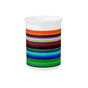 Thin Colorful Stripes - 1 Beverage Pitcher