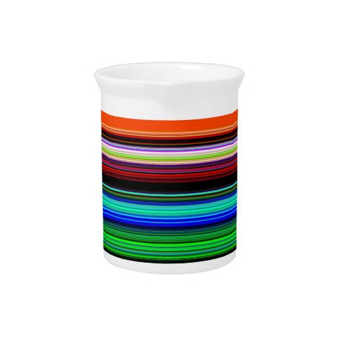 Thin Colorful Stripes _ 1 Beverage Pitcher