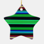 Thin Colorful Stripes - 1 Ceramic Ornament