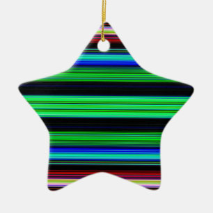 Thin Colorful Stripes - 1 Ceramic Ornament
