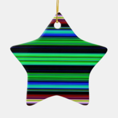Thin Colorful Stripes _ 1 Ceramic Ornament