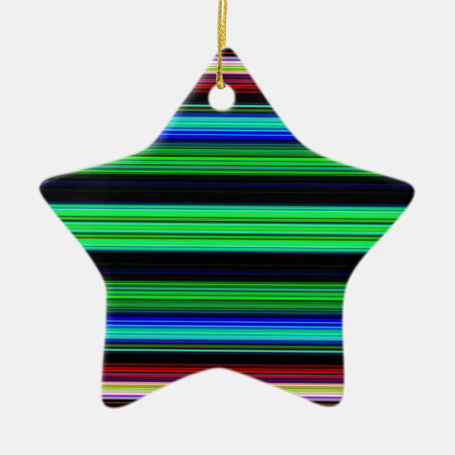 Thin Colorful Stripes - 1 Ceramic Ornament (Front)