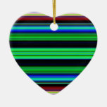 Thin Colorful Stripes - 1 Ceramic Ornament