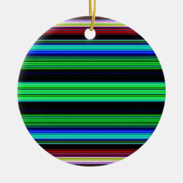 Thin Colorful Stripes - 1 Ceramic Ornament (Front)
