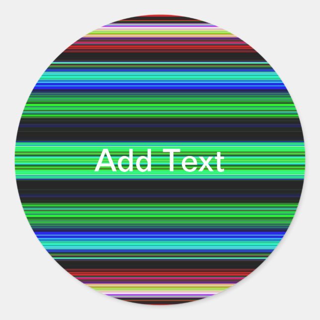 Thin Colorful Stripes - 1 Classic Round Sticker (Front)