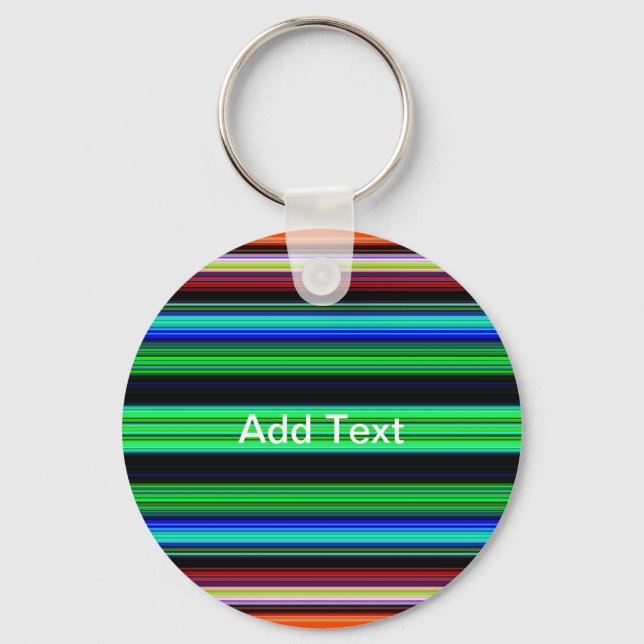 Thin Colorful Stripes - 1 Keychain (Front)
