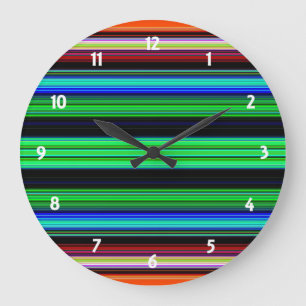 Thin Colorful Stripes - 1 Large Clock