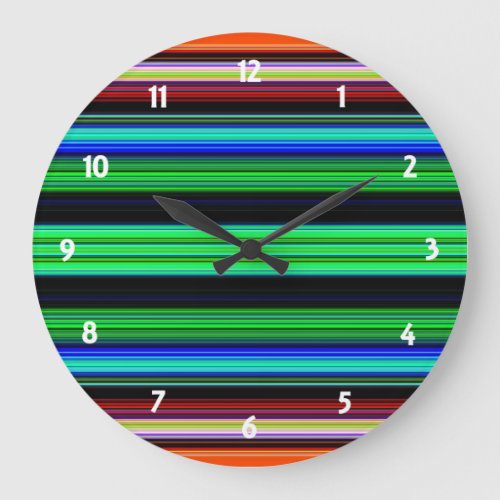 Thin Colorful Stripes _ 1 Large Clock