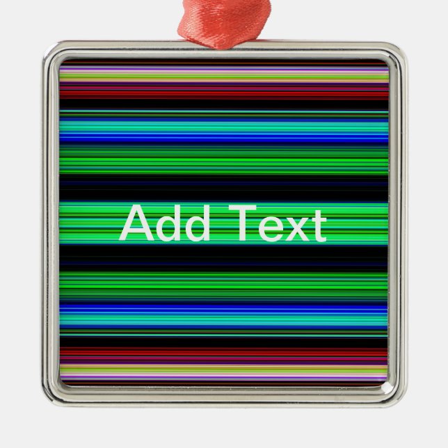 Thin Colorful Stripes - 1 Metal Ornament (Front)