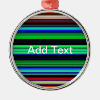 Thin Colorful Stripes - 1 Metal Ornament