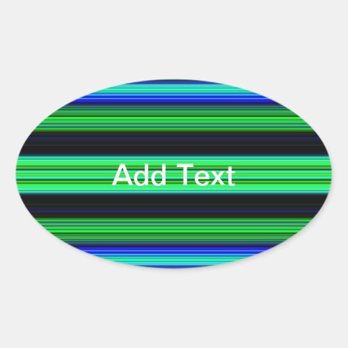Thin Colorful Stripes _ 1 Oval Sticker