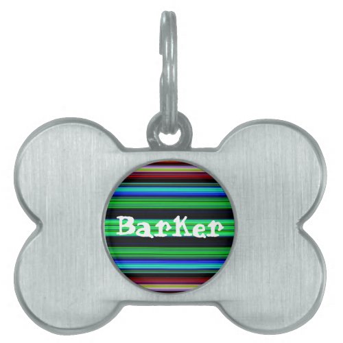 Thin Colorful Stripes _ 1 Pet ID Tag