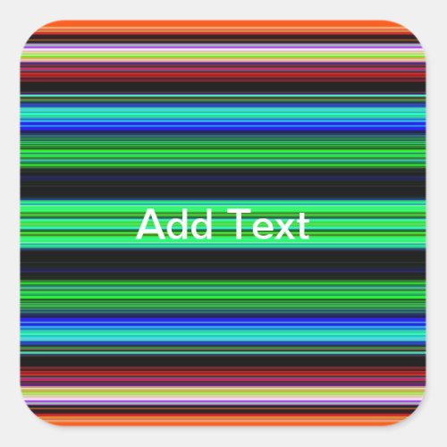 Thin Colorful Stripes _ 1 Square Sticker