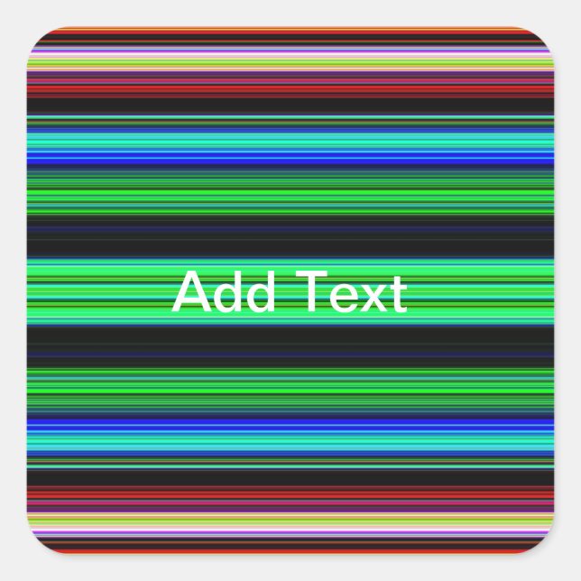 Thin Colorful Stripes - 1 Square Sticker (Front)
