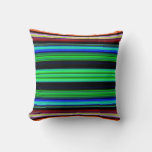 Thin Colorful Stripes - 1 Throw Pillow