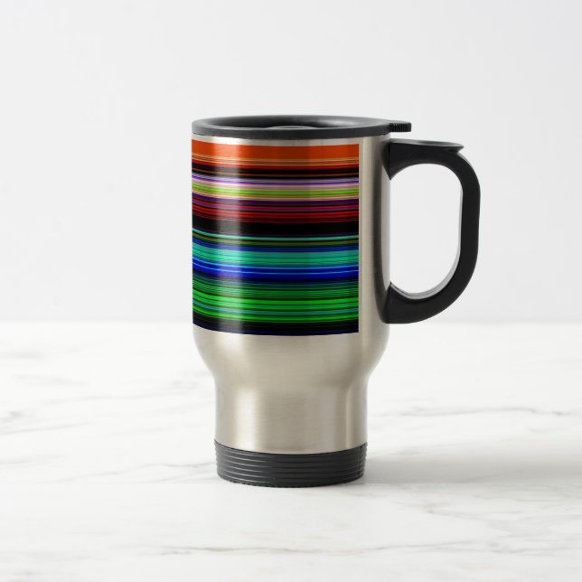 Thin Colorful Stripes - 1 Travel Mug (Right)