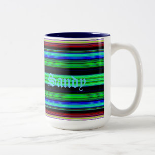 Thin Colorful Stripes - 1 Two-Tone Coffee Mug