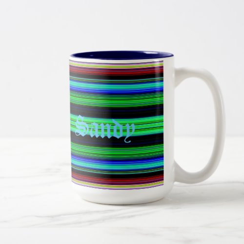 Thin Colorful Stripes _ 1 Two_Tone Coffee Mug