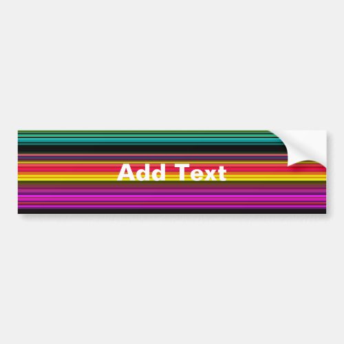 Thin Colorful Stripes _ 2 Bumper Sticker