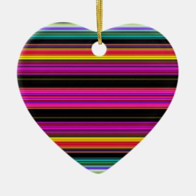 Thin Colorful Stripes - 2 Ceramic Ornament (Front)