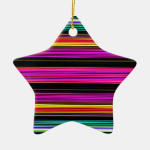 Thin Colorful Stripes _ 2 Ceramic Ornament