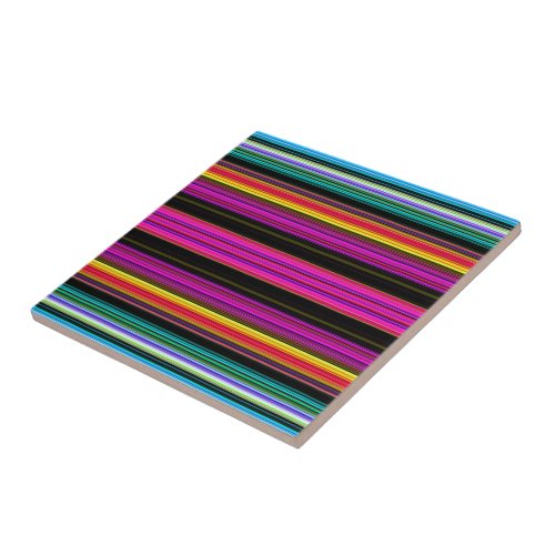 Thin Colorful Stripes _ 2 Ceramic Tile