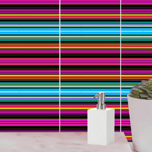 Thin Colorful Stripes - 2 Ceramic Tile